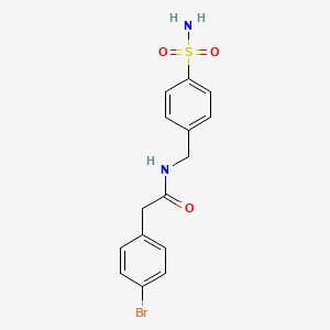 2-(4-bromophenyl)-N-[(4-sulfamoylphenyl)methyl]acetamide