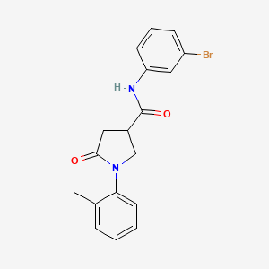 molecular formula C18H17BrN2O2 B11170841 N-(3-bromophenyl)-1-(2-methylphenyl)-5-oxopyrrolidine-3-carboxamide 