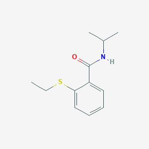 molecular formula C12H17NOS B11170873 2-(ethylsulfanyl)-N-(propan-2-yl)benzamide 