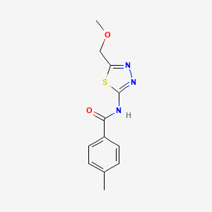 molecular formula C12H13N3O2S B11170880 N-[5-(methoxymethyl)-1,3,4-thiadiazol-2-yl]-4-methylbenzamide CAS No. 510740-04-2