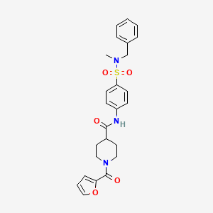 molecular formula C25H27N3O5S B11170881 N-{4-[benzyl(methyl)sulfamoyl]phenyl}-1-(furan-2-carbonyl)piperidine-4-carboxamide 