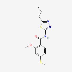 2-methoxy-4-(methylsulfanyl)-N-(5-propyl-1,3,4-thiadiazol-2-yl)benzamide