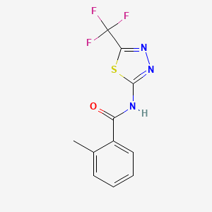 2-methyl-N-[5-(trifluoromethyl)-1,3,4-thiadiazol-2-yl]benzamide