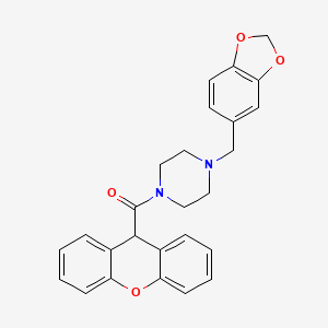 molecular formula C26H24N2O4 B11170898 [4-(1,3-benzodioxol-5-ylmethyl)piperazin-1-yl](9H-xanthen-9-yl)methanone 