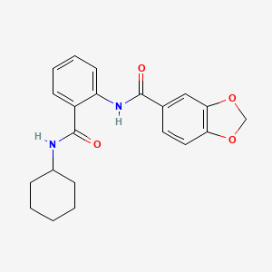 N-[2-(cyclohexylcarbamoyl)phenyl]-1,3-benzodioxole-5-carboxamide