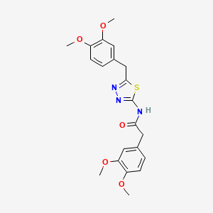 molecular formula C21H23N3O5S B11170925 2-(3,4-Dimethoxyphenyl)-N-{5-[(3,4-dimethoxyphenyl)methyl]-1,3,4-thiadiazol-2-YL}acetamide 