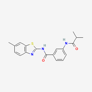 molecular formula C19H19N3O2S B11170949 N-(6-methyl-1,3-benzothiazol-2-yl)-3-[(2-methylpropanoyl)amino]benzamide 