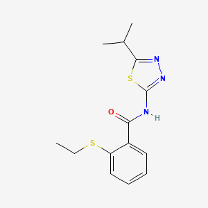 molecular formula C14H17N3OS2 B11170980 2-(ethylsulfanyl)-N-[5-(propan-2-yl)-1,3,4-thiadiazol-2-yl]benzamide 