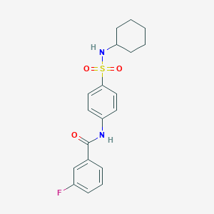 molecular formula C19H21FN2O3S B11170986 N-[4-(cyclohexylsulfamoyl)phenyl]-3-fluorobenzamide 