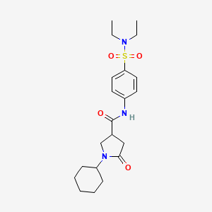 molecular formula C21H31N3O4S B11171015 1-cyclohexyl-N-[4-(diethylsulfamoyl)phenyl]-5-oxopyrrolidine-3-carboxamide 