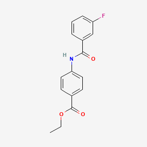 molecular formula C16H14FNO3 B11171034 Ethyl 4-[(3-fluorobenzoyl)amino]benzoate 