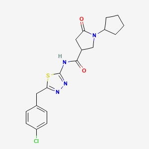 N-[5-(4-chlorobenzyl)-1,3,4-thiadiazol-2-yl]-1-cyclopentyl-5-oxopyrrolidine-3-carboxamide