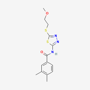 N-{5-[(2-methoxyethyl)sulfanyl]-1,3,4-thiadiazol-2-yl}-3,4-dimethylbenzamide