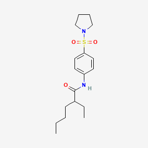 molecular formula C18H28N2O3S B11171053 2-ethyl-N-[4-(pyrrolidin-1-ylsulfonyl)phenyl]hexanamide 