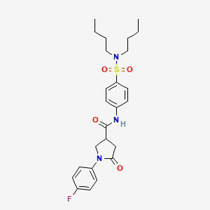 molecular formula C25H32FN3O4S B11171070 N-[4-(dibutylsulfamoyl)phenyl]-1-(4-fluorophenyl)-5-oxopyrrolidine-3-carboxamide 