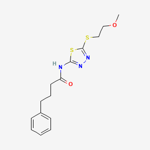 N-{5-[(2-methoxyethyl)sulfanyl]-1,3,4-thiadiazol-2-yl}-4-phenylbutanamide