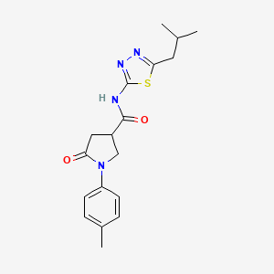 1-(4-methylphenyl)-N-[5-(2-methylpropyl)-1,3,4-thiadiazol-2-yl]-5-oxopyrrolidine-3-carboxamide