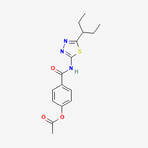 4-{[5-(Pentan-3-yl)-1,3,4-thiadiazol-2-yl]carbamoyl}phenyl acetate