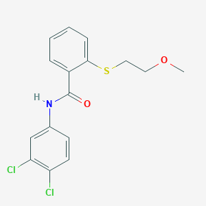 N-(3,4-dichlorophenyl)-2-[(2-methoxyethyl)sulfanyl]benzamide