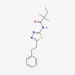 molecular formula C16H21N3OS B11171157 2,2-dimethyl-N-[5-(2-phenylethyl)-1,3,4-thiadiazol-2-yl]butanamide 