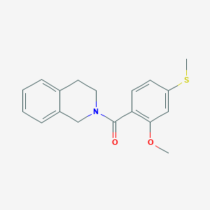 molecular formula C18H19NO2S B11171165 3,4-dihydroisoquinolin-2(1H)-yl[2-methoxy-4-(methylsulfanyl)phenyl]methanone 