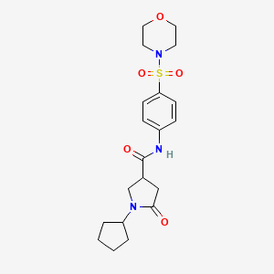 1-cyclopentyl-N-[4-(morpholin-4-ylsulfonyl)phenyl]-5-oxopyrrolidine-3-carboxamide