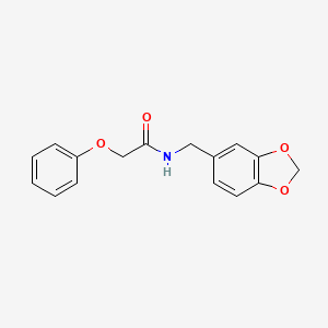 molecular formula C16H15NO4 B11171198 N-(1,3-benzodioxol-5-ylmethyl)-2-phenoxyacetamide 