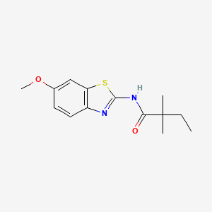 molecular formula C14H18N2O2S B11171209 N-(6-methoxy-1,3-benzothiazol-2-yl)-2,2-dimethylbutanamide 