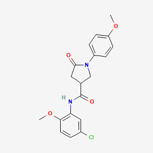 molecular formula C19H19ClN2O4 B11171247 N-(5-chloro-2-methoxyphenyl)-1-(4-methoxyphenyl)-5-oxopyrrolidine-3-carboxamide 