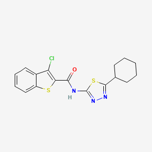 3-chloro-N-(5-cyclohexyl-1,3,4-thiadiazol-2-yl)-1-benzothiophene-2-carboxamide