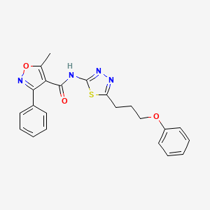 5-methyl-N-[5-(3-phenoxypropyl)-1,3,4-thiadiazol-2-yl]-3-phenyl-1,2-oxazole-4-carboxamide