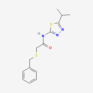 2-(benzylsulfanyl)-N-[5-(propan-2-yl)-1,3,4-thiadiazol-2-yl]acetamide