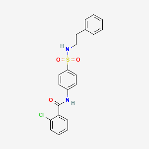 molecular formula C21H19ClN2O3S B11171270 2-chloro-N-{4-[(2-phenylethyl)sulfamoyl]phenyl}benzamide 