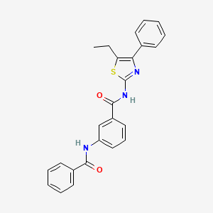 molecular formula C25H21N3O2S B11171291 3-benzamido-N-(5-ethyl-4-phenyl-1,3-thiazol-2-yl)benzamide 