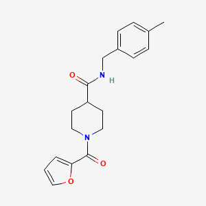 molecular formula C19H22N2O3 B11171329 1-(furan-2-ylcarbonyl)-N-(4-methylbenzyl)piperidine-4-carboxamide 