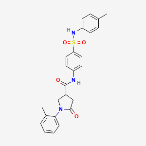 molecular formula C25H25N3O4S B11171336 1-(2-methylphenyl)-N-{4-[(4-methylphenyl)sulfamoyl]phenyl}-5-oxopyrrolidine-3-carboxamide 