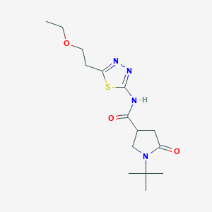 1-tert-butyl-N-[5-(2-ethoxyethyl)-1,3,4-thiadiazol-2-yl]-5-oxopyrrolidine-3-carboxamide