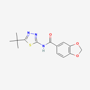 molecular formula C14H15N3O3S B11171421 N-(5-tert-butyl-1,3,4-thiadiazol-2-yl)-1,3-benzodioxole-5-carboxamide 