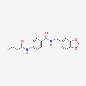 molecular formula C19H20N2O4 B11171422 N-(1,3-benzodioxol-5-ylmethyl)-4-(butanoylamino)benzamide 