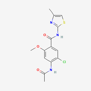 4-(acetylamino)-5-chloro-2-methoxy-N-(4-methyl-1,3-thiazol-2-yl)benzamide