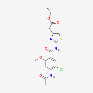 Ethyl [2-({[4-(acetylamino)-5-chloro-2-methoxyphenyl]carbonyl}amino)-1,3-thiazol-4-yl]acetate