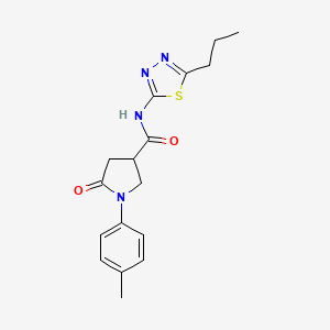 molecular formula C17H20N4O2S B11171476 1-(4-methylphenyl)-5-oxo-N-(5-propyl-1,3,4-thiadiazol-2-yl)pyrrolidine-3-carboxamide 