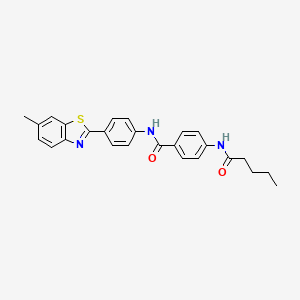 molecular formula C26H25N3O2S B11171490 N-[4-(6-methyl-1,3-benzothiazol-2-yl)phenyl]-4-(pentanoylamino)benzamide 