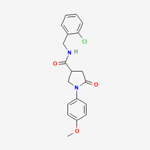 molecular formula C19H19ClN2O3 B11171491 N-(2-chlorobenzyl)-1-(4-methoxyphenyl)-5-oxopyrrolidine-3-carboxamide 