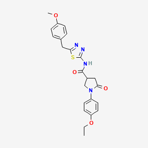 molecular formula C23H24N4O4S B11171547 1-(4-ethoxyphenyl)-N-[5-(4-methoxybenzyl)-1,3,4-thiadiazol-2-yl]-5-oxopyrrolidine-3-carboxamide 