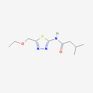 molecular formula C10H17N3O2S B11171574 N-[5-(ethoxymethyl)-1,3,4-thiadiazol-2-yl]-3-methylbutanamide 