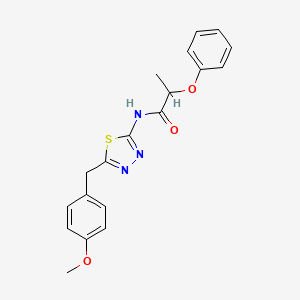 molecular formula C19H19N3O3S B11171662 N-[5-(4-methoxybenzyl)-1,3,4-thiadiazol-2-yl]-2-phenoxypropanamide 