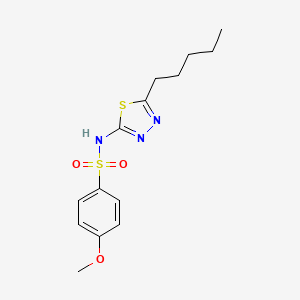 molecular formula C14H19N3O3S2 B11171715 4-methoxy-N-(5-pentyl-1,3,4-thiadiazol-2-yl)benzenesulfonamide 