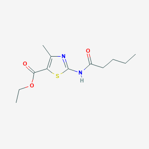 molecular formula C12H18N2O3S B11171739 Ethyl 4-methyl-2-(pentanoylamino)-1,3-thiazole-5-carboxylate 