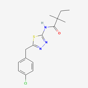 molecular formula C15H18ClN3OS B11171740 N-(5-(4-chlorobenzyl)-1,3,4-thiadiazol-2-yl)-2,2-dimethylbutanamide 